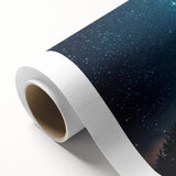 Starry Night Sky Over Forest Art - Cosmic Wall Decor for Nature Lovers