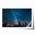 Starry Night Sky Over Forest Art - Cosmic Wall Decor for Nature Lovers