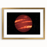 Red Gas Giant Planet Art - Cosmic Space-Themed Wall Decor for Homes