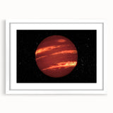 Red Gas Giant Planet Art - Cosmic Space-Themed Wall Decor for Homes