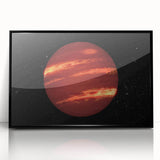 Red Gas Giant Planet Art - Cosmic Space-Themed Wall Decor for Homes