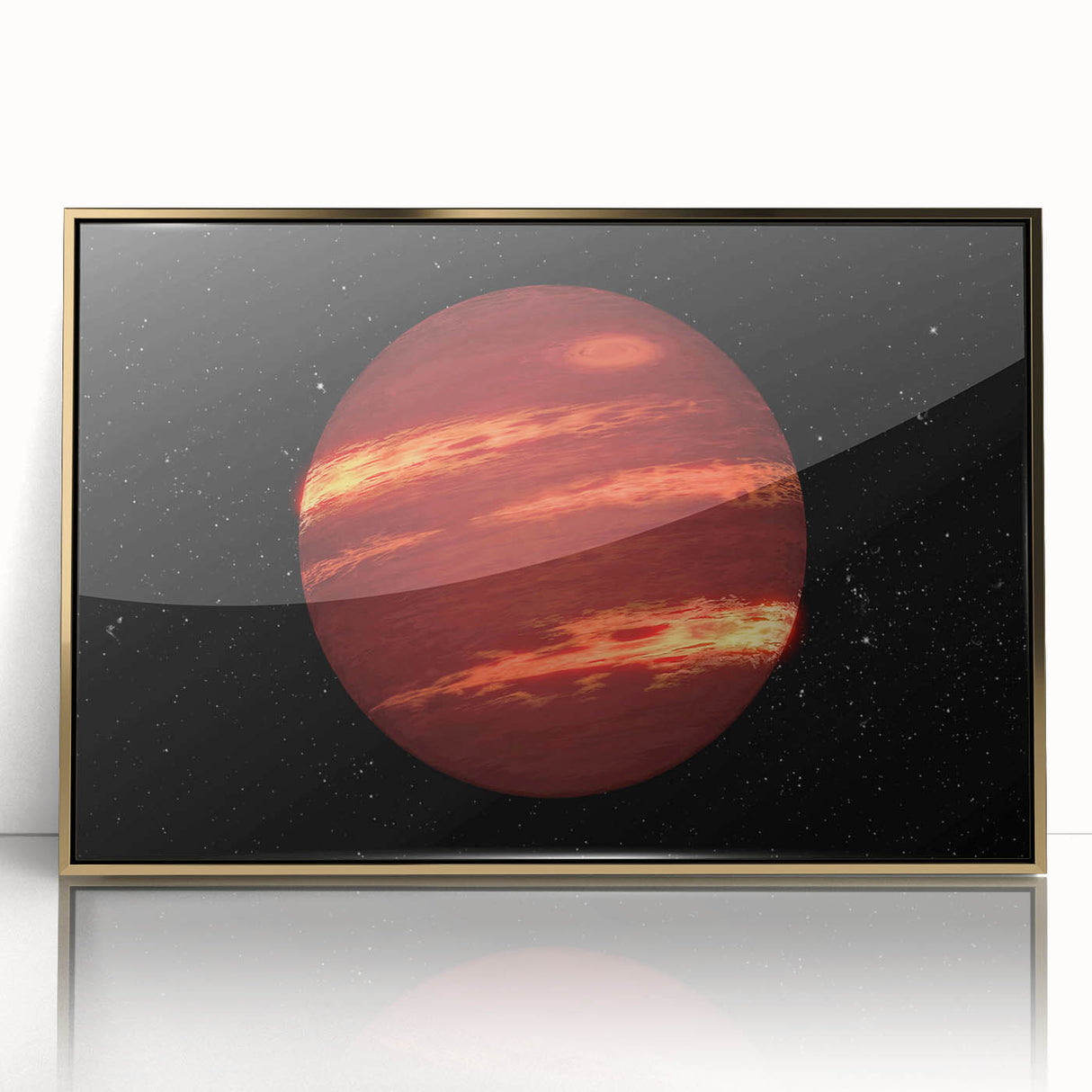 Red Gas Giant Planet Art - Cosmic Space-Themed Wall Decor for Homes