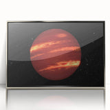Red Gas Giant Planet Art - Cosmic Space-Themed Wall Decor for Homes