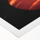 Red Gas Giant Planet Art - Cosmic Space-Themed Wall Decor for Homes