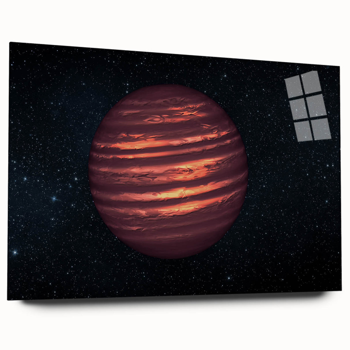 Fiery Red Gas Planet Art - Cosmic Space-Themed Wall Decor for Homes
