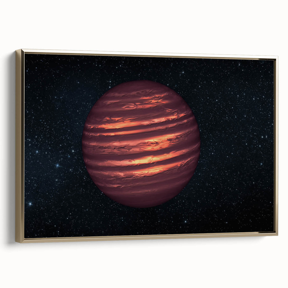 Fiery Red Gas Planet Art - Cosmic Space-Themed Wall Decor for Homes