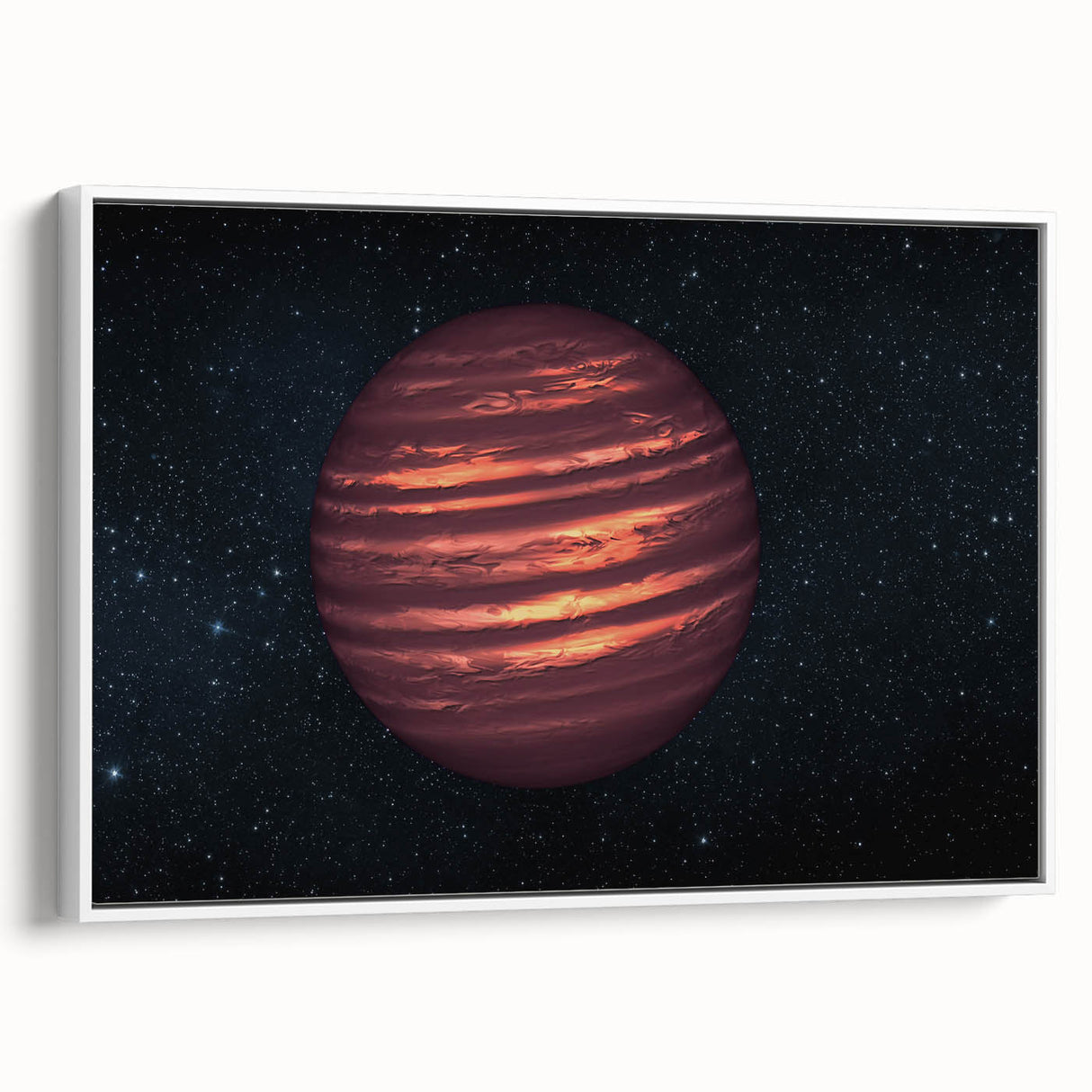 Fiery Red Gas Planet Art - Cosmic Space-Themed Wall Decor for Homes
