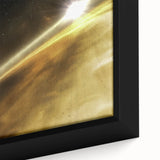 Golden Horizon Space Art - Cosmic Planetary Wall Decor for Homes