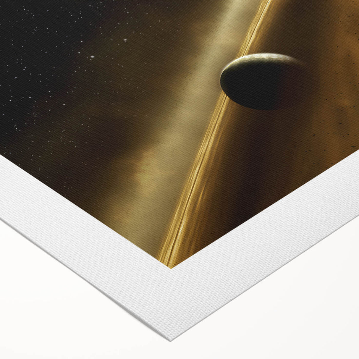 Golden Horizon Space Art - Cosmic Planetary Wall Decor for Homes