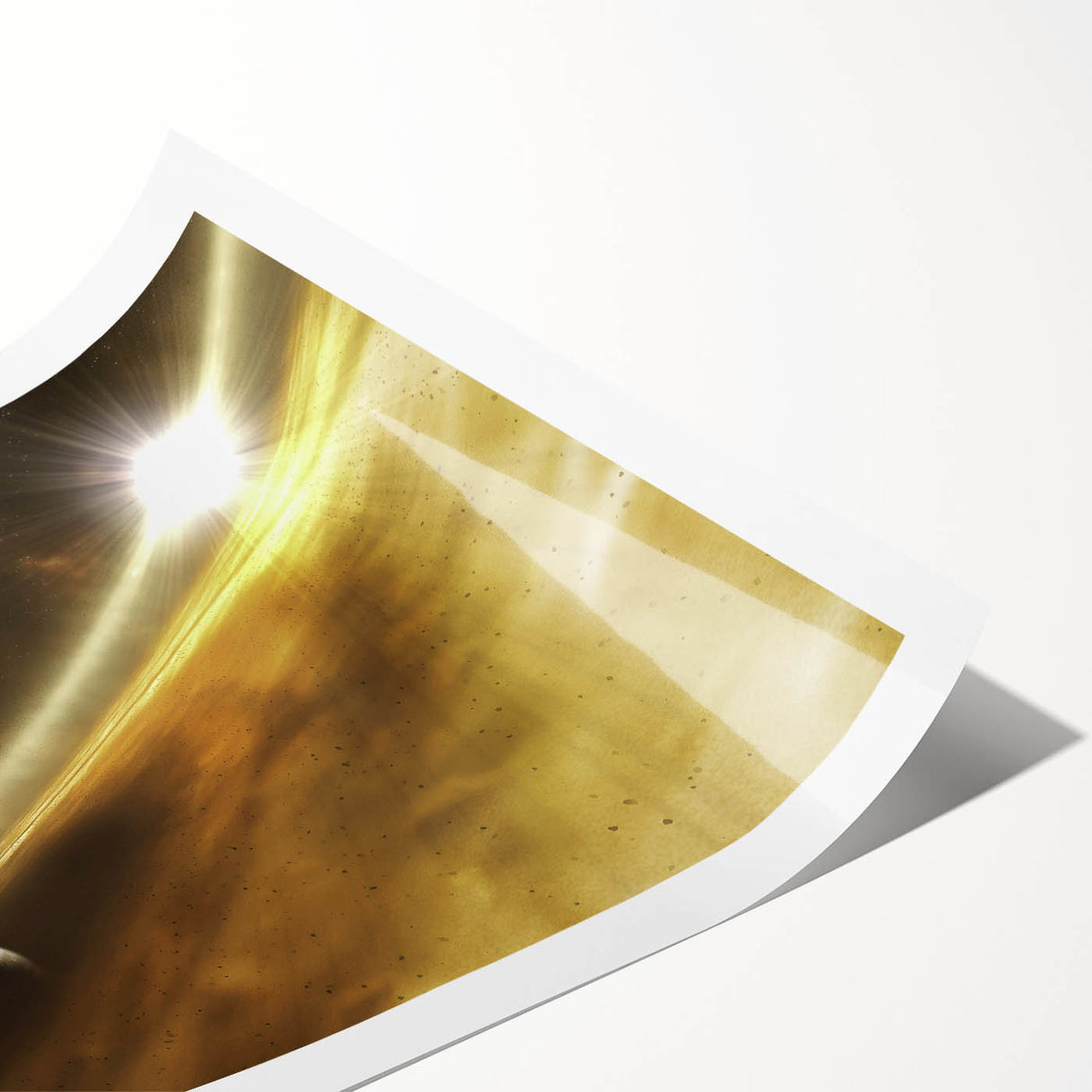 Golden Horizon Space Art - Cosmic Planetary Wall Decor for Homes