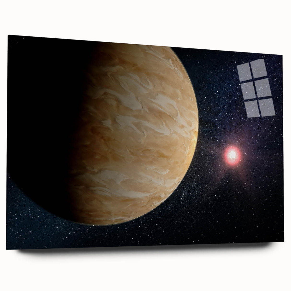 Planetary Sunrise Space Art - Cosmic Wall Decor for Astronomy Lovers