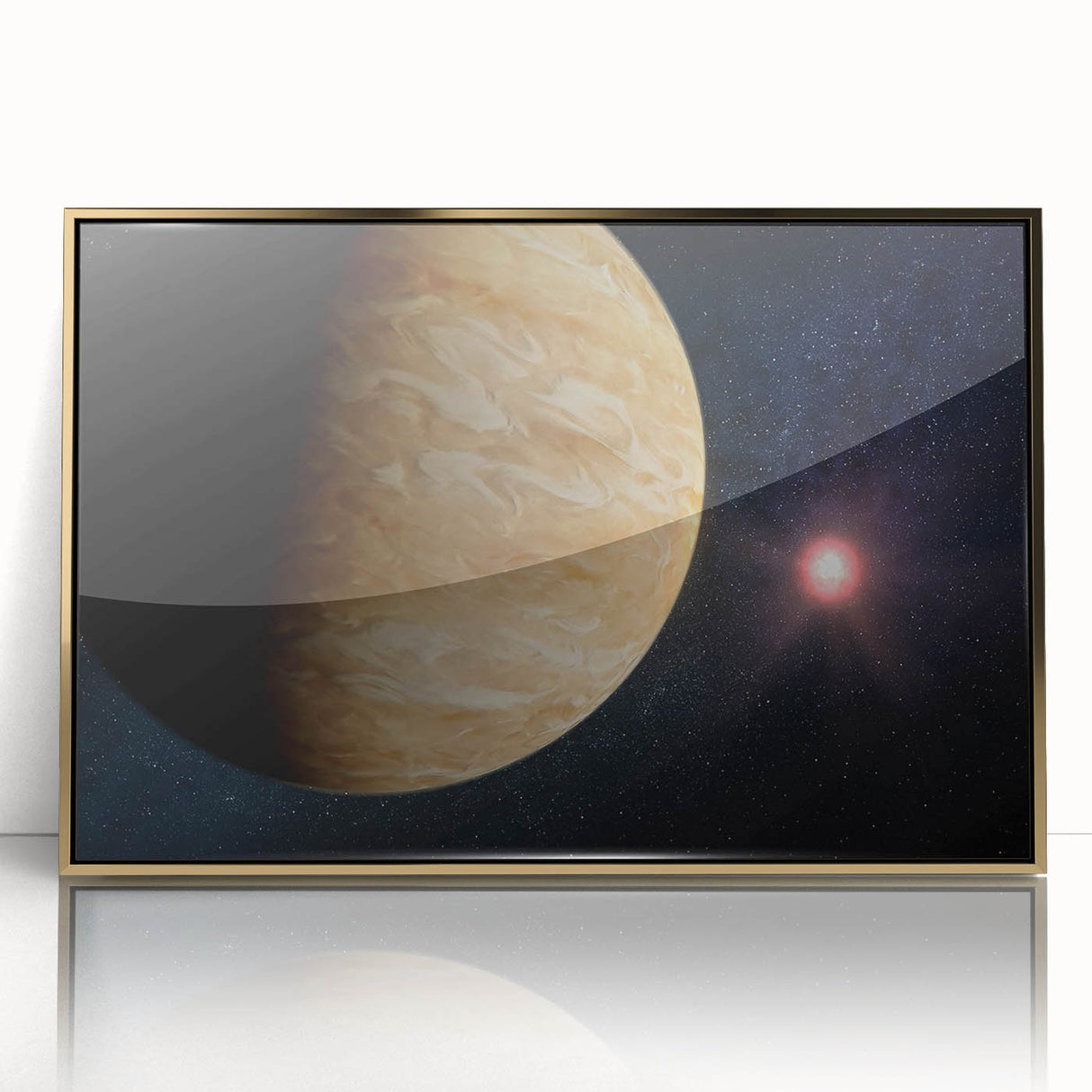 Planetary Sunrise Space Art - Cosmic Wall Decor for Astronomy Lovers