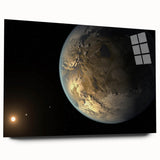Earth-Like Exoplanet Art - Space-Themed Wall Decor for Cosmic Lovers