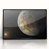 Earth-Like Exoplanet Art - Space-Themed Wall Decor for Cosmic Lovers