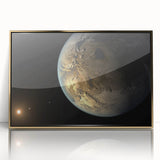 Earth-Like Exoplanet Art - Space-Themed Wall Decor for Cosmic Lovers