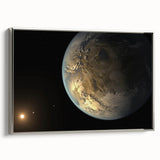 Earth-Like Exoplanet Art - Space-Themed Wall Decor for Cosmic Lovers