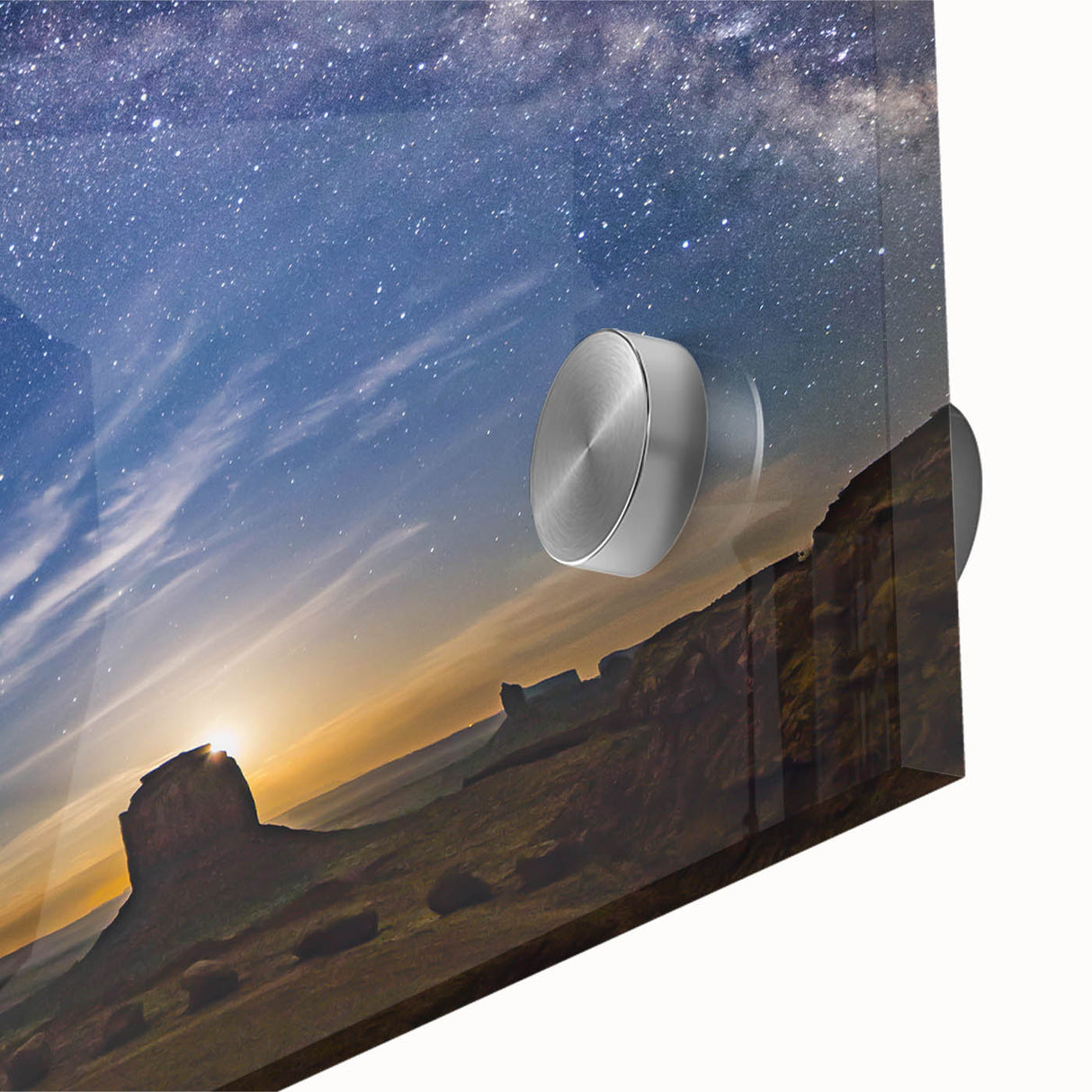 Milky Way Over Desert Monuments Art - Cosmic Night Sky Wall Decor