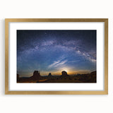 Milky Way Over Desert Monuments Art - Cosmic Night Sky Wall Decor