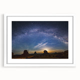 Milky Way Over Desert Monuments Art - Cosmic Night Sky Wall Decor