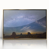 Milky Way Over Desert Monuments Art - Cosmic Night Sky Wall Decor