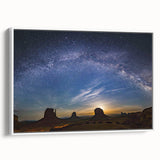 Milky Way Over Desert Monuments Art - Cosmic Night Sky Wall Decor