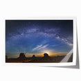 Milky Way Over Desert Monuments Art - Cosmic Night Sky Wall Decor