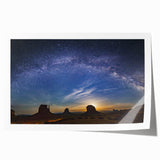 Milky Way Over Desert Monuments Art - Cosmic Night Sky Wall Decor