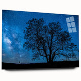 Starry Night Tree Silhouette Art - Cosmic Sky Wall Decor for Nature Lovers