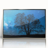 Starry Night Tree Silhouette Art - Cosmic Sky Wall Decor for Nature Lovers