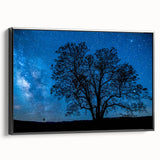 Starry Night Tree Silhouette Art - Cosmic Sky Wall Decor for Nature Lovers