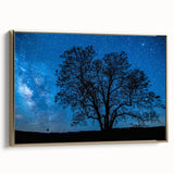 Starry Night Tree Silhouette Art - Cosmic Sky Wall Decor for Nature Lovers