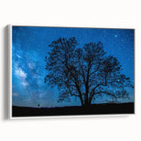 Starry Night Tree Silhouette Art - Cosmic Sky Wall Decor for Nature Lovers