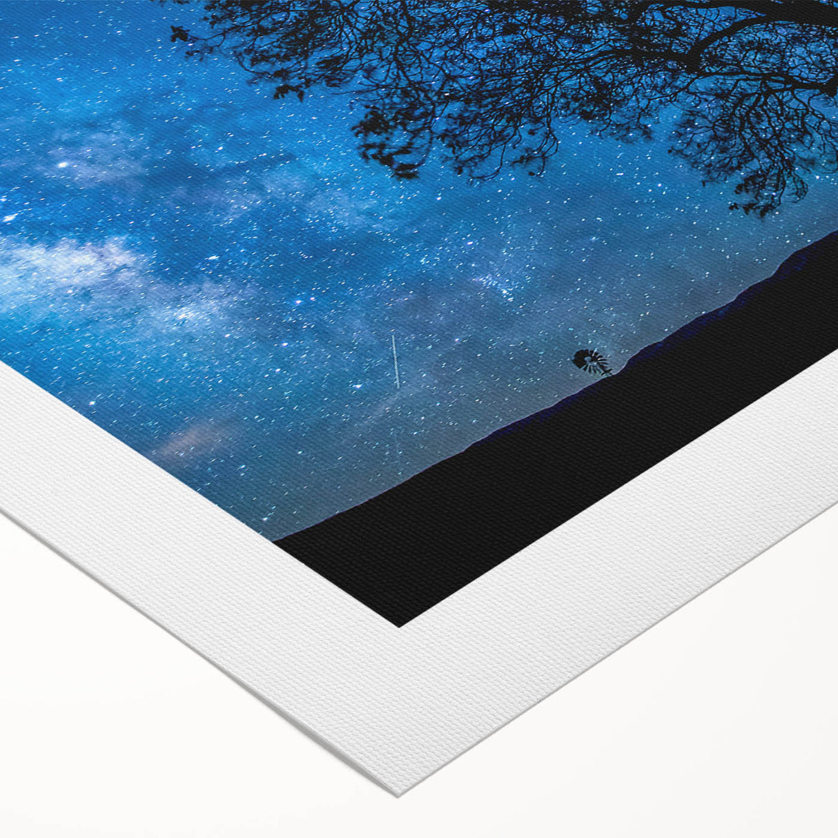 Starry Night Tree Silhouette Art - Cosmic Sky Wall Decor for Nature Lovers