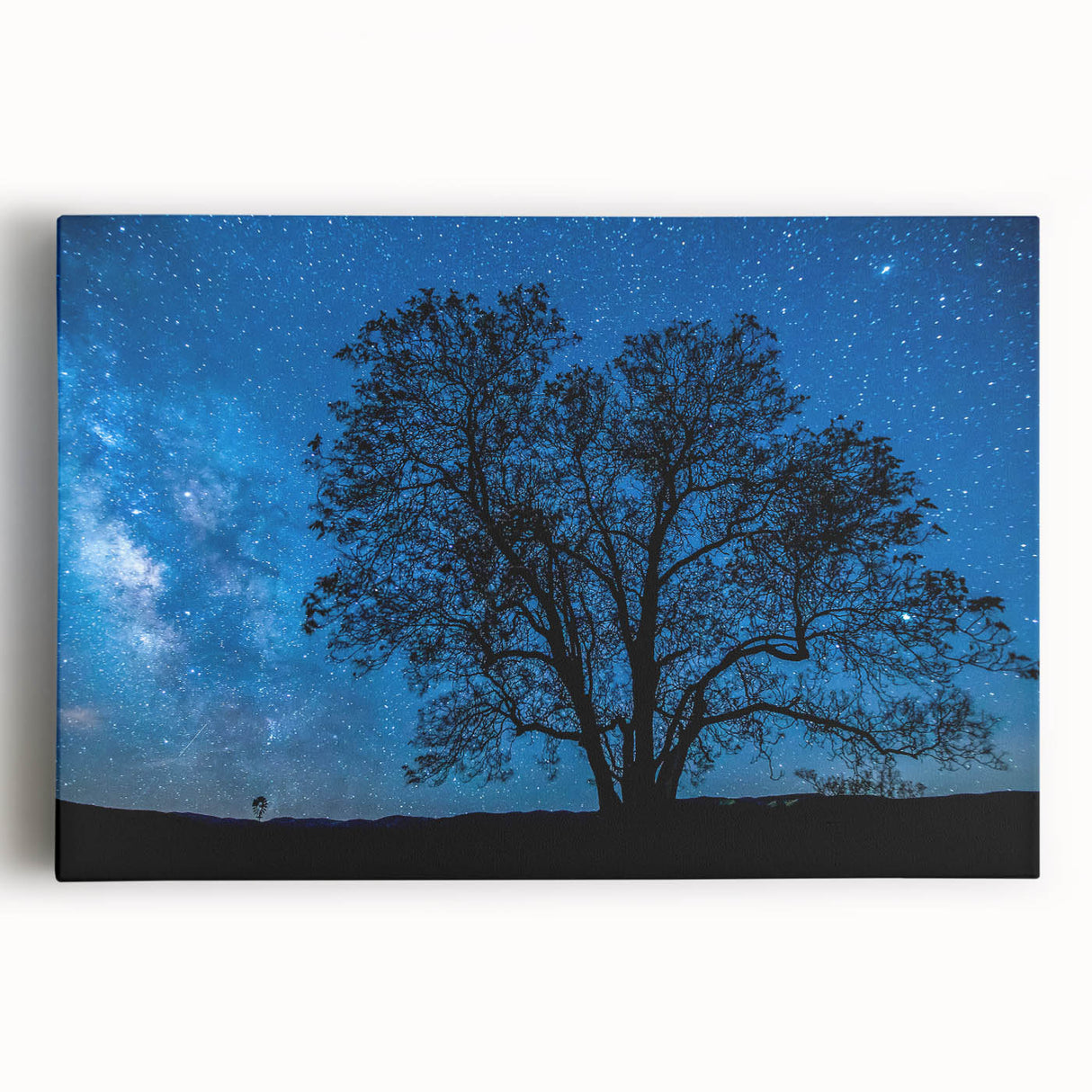 Starry Night Tree Silhouette Art - Cosmic Sky Wall Decor for Nature Lovers