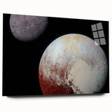Pluto and Charon Art - Cosmic Planetary Wall Decor for Astronomy Lovers