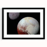 Pluto and Charon Art - Cosmic Planetary Wall Decor for Astronomy Lovers