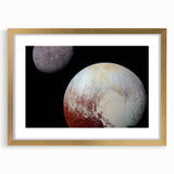 Pluto and Charon Art - Cosmic Planetary Wall Decor for Astronomy Lovers