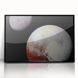 Pluto and Charon Art - Cosmic Planetary Wall Decor for Astronomy Lovers
