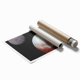Pluto and Charon Art - Cosmic Planetary Wall Decor for Astronomy Lovers