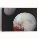 Pluto and Charon Art - Cosmic Planetary Wall Decor for Astronomy Lovers