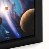 Planetary Sunrise and Moonscape Art - Cosmic Space Wall Decor