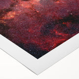 Red Galactic Nebula Wall Art - Cosmic Starry Sky Decor for Home