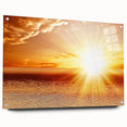 Golden Sunset Over Ocean – Stunning Sun Wall Art on Canvas or Acrylic