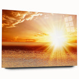 Golden Sunset Over Ocean – Stunning Sun Wall Art on Canvas or Acrylic