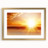 Golden Sunset Over Ocean – Stunning Sun Wall Art on Canvas or Acrylic