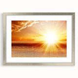 Golden Sunset Over Ocean – Stunning Sun Wall Art on Canvas or Acrylic