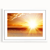 Golden Sunset Over Ocean – Stunning Sun Wall Art on Canvas or Acrylic