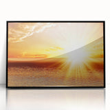 Golden Sunset Over Ocean – Stunning Sun Wall Art on Canvas or Acrylic