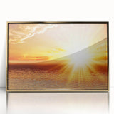 Golden Sunset Over Ocean – Stunning Sun Wall Art on Canvas or Acrylic