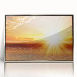 Golden Sunset Over Ocean – Stunning Sun Wall Art on Canvas or Acrylic